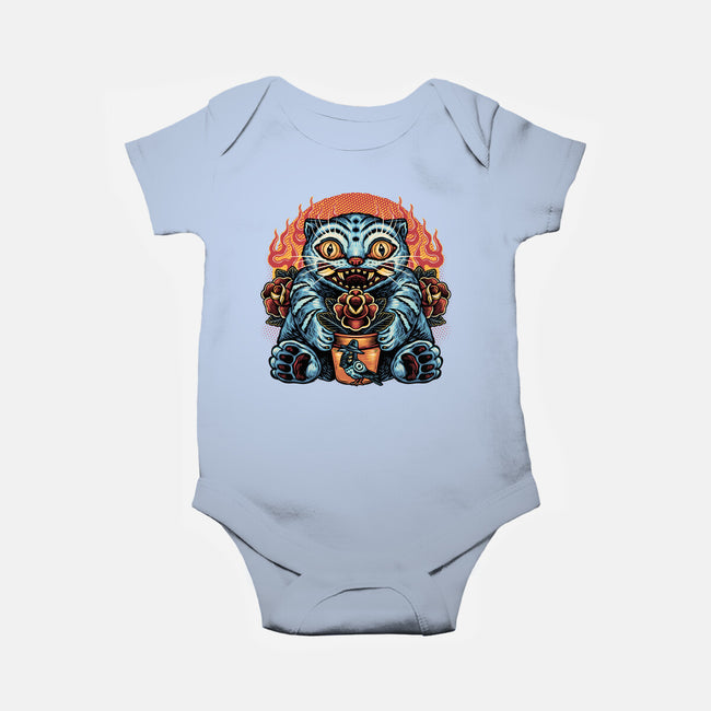 Blue Tiger Red Flame-Baby-Basic-Onesie-glitchygorilla