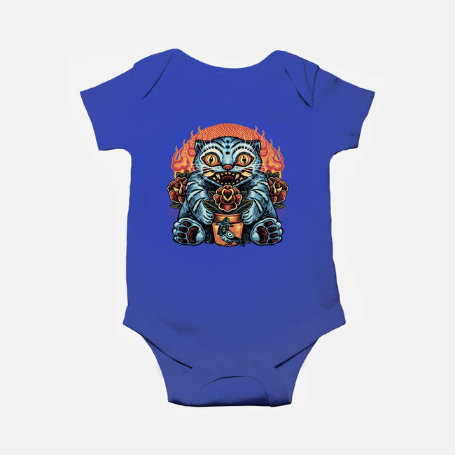 Blue Tiger Red Flame-Baby-Basic-Onesie-glitchygorilla
