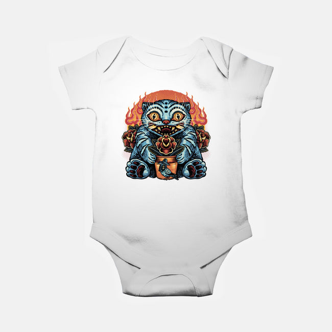 Blue Tiger Red Flame-Baby-Basic-Onesie-glitchygorilla