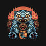 Blue Tiger Red Flame-Youth-Crew Neck-Sweatshirt-glitchygorilla