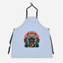 Blue Tiger Red Flame-Unisex-Kitchen-Apron-glitchygorilla