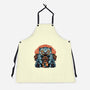 Blue Tiger Red Flame-Unisex-Kitchen-Apron-glitchygorilla