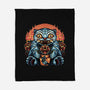 Blue Tiger Red Flame-None-Fleece-Blanket-glitchygorilla
