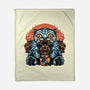 Blue Tiger Red Flame-None-Fleece-Blanket-glitchygorilla