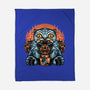 Blue Tiger Red Flame-None-Fleece-Blanket-glitchygorilla