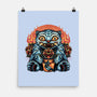 Blue Tiger Red Flame-None-Matte-Poster-glitchygorilla
