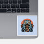 Blue Tiger Red Flame-None-Glossy-Sticker-glitchygorilla