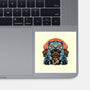 Blue Tiger Red Flame-None-Glossy-Sticker-glitchygorilla