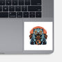 Blue Tiger Red Flame-None-Glossy-Sticker-glitchygorilla