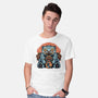Blue Tiger Red Flame-Mens-Basic-Tee-glitchygorilla