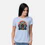 Blue Tiger Red Flame-Womens-Basic-Tee-glitchygorilla