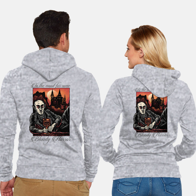 Bloody Horror-Unisex-Zip-Up-Sweatshirt-glitchygorilla
