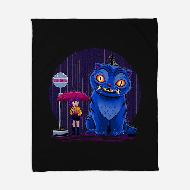 Cat In The Rain-None-Fleece-Blanket-rmatix