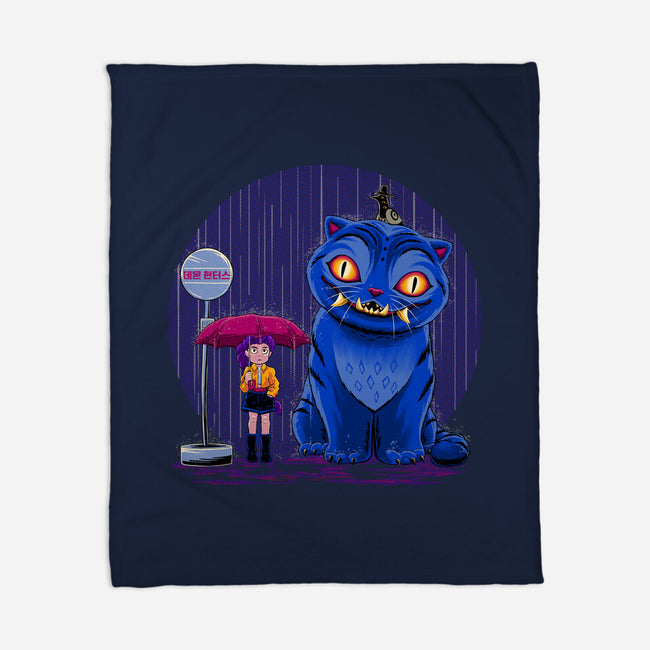 Cat In The Rain-None-Fleece-Blanket-rmatix