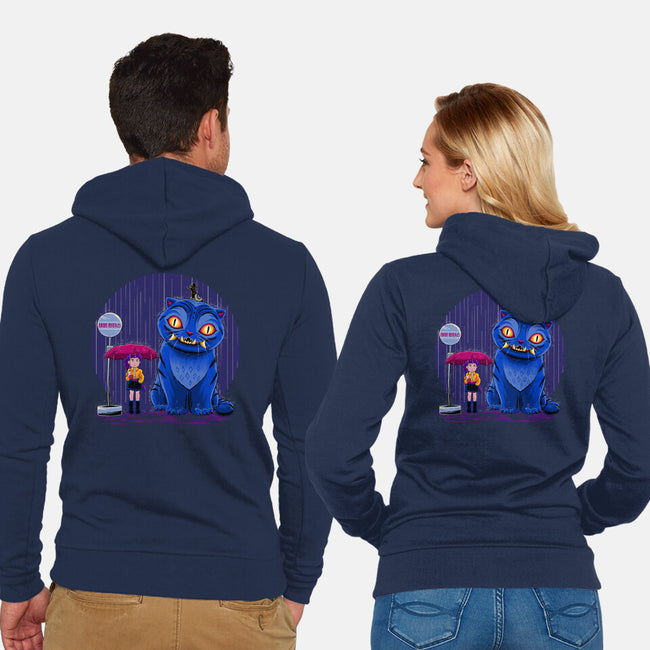 Cat In The Rain-Unisex-Zip-Up-Sweatshirt-rmatix