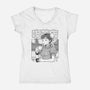 Coffee Fighter-Womens-V-Neck-Tee-Eoli Studio