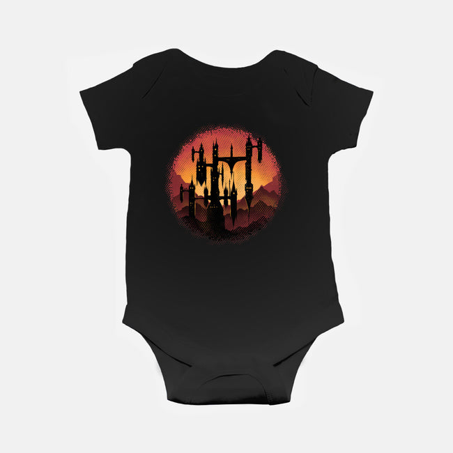 Castle Sunset-Baby-Basic-Onesie-glitchygorilla