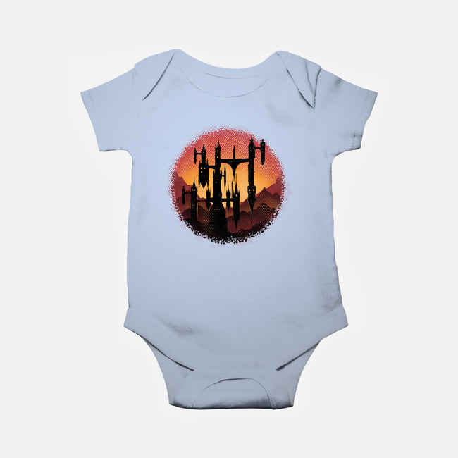 Castle Sunset-Baby-Basic-Onesie-glitchygorilla