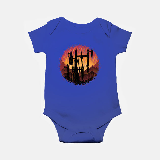 Castle Sunset-Baby-Basic-Onesie-glitchygorilla