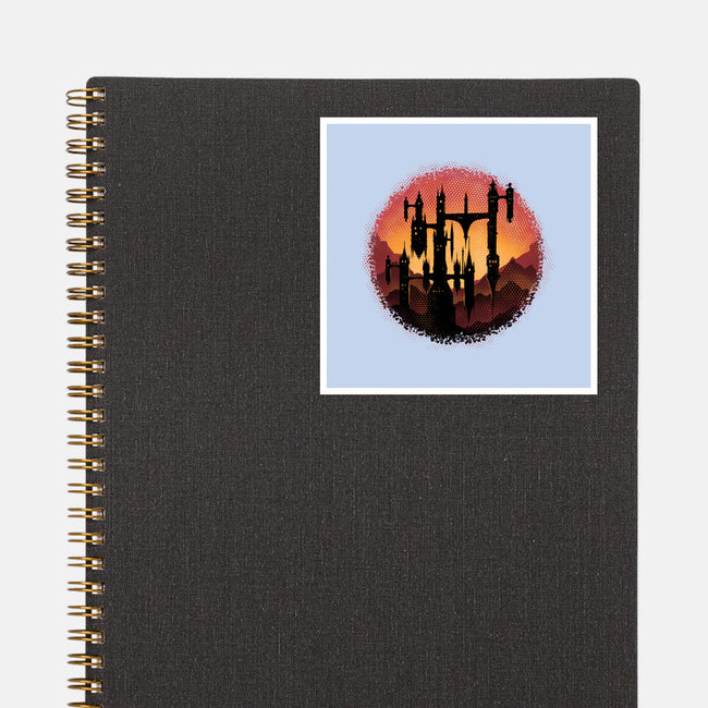 Castle Sunset-None-Glossy-Sticker-glitchygorilla