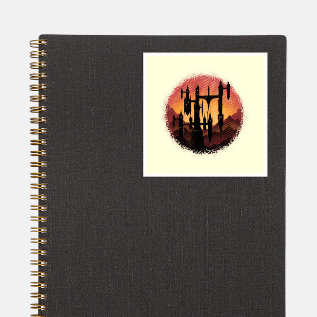 Castle Sunset-None-Glossy-Sticker-glitchygorilla