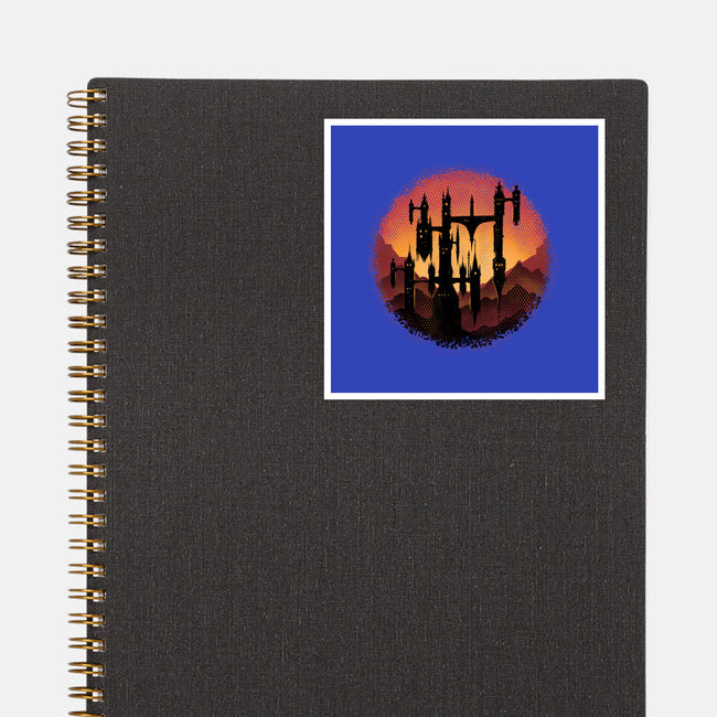 Castle Sunset-None-Glossy-Sticker-glitchygorilla