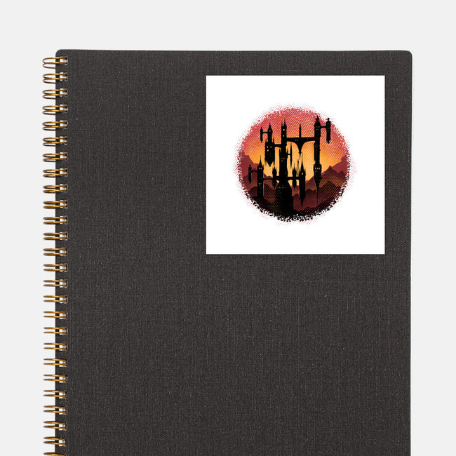 Castle Sunset-None-Glossy-Sticker-glitchygorilla