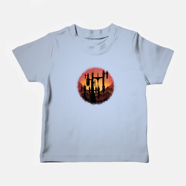 Castle Sunset-Baby-Basic-Tee-glitchygorilla