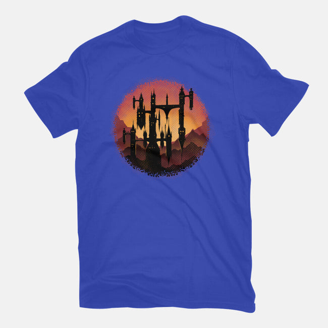 Castle Sunset-Mens-Basic-Tee-glitchygorilla