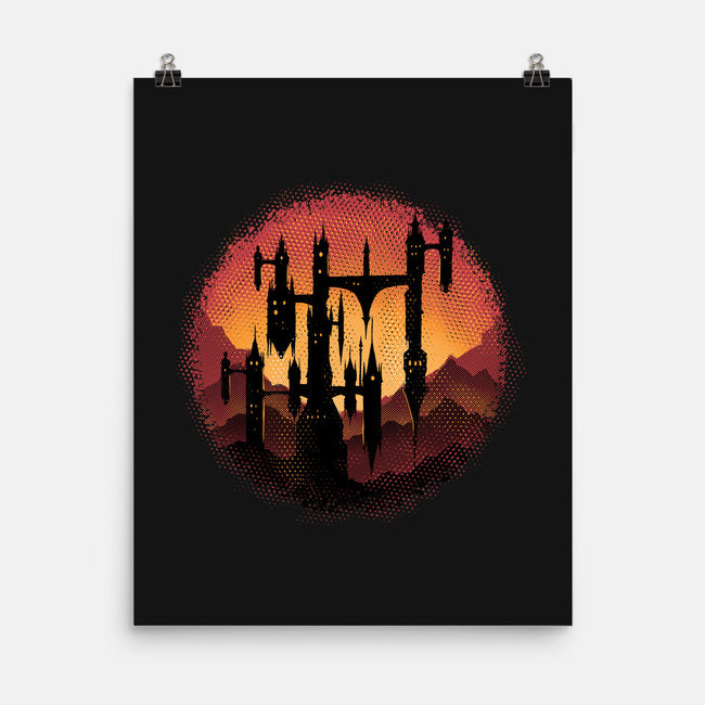 Castle Sunset-None-Matte-Poster-glitchygorilla