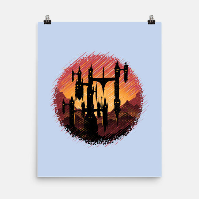 Castle Sunset-None-Matte-Poster-glitchygorilla