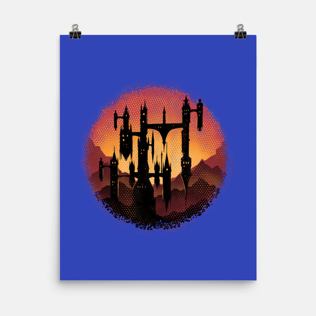 Castle Sunset-None-Matte-Poster-glitchygorilla