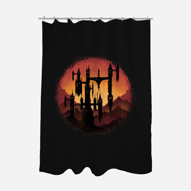 Castle Sunset-None-Polyester-Shower Curtain-glitchygorilla
