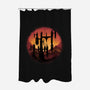 Castle Sunset-None-Polyester-Shower Curtain-glitchygorilla