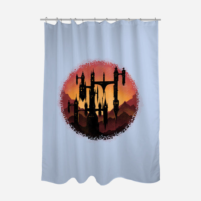 Castle Sunset-None-Polyester-Shower Curtain-glitchygorilla