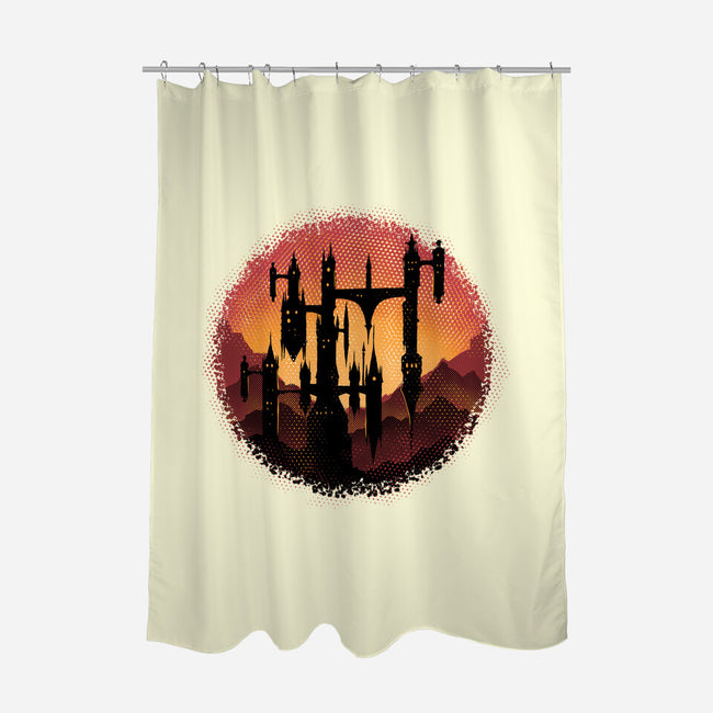 Castle Sunset-None-Polyester-Shower Curtain-glitchygorilla