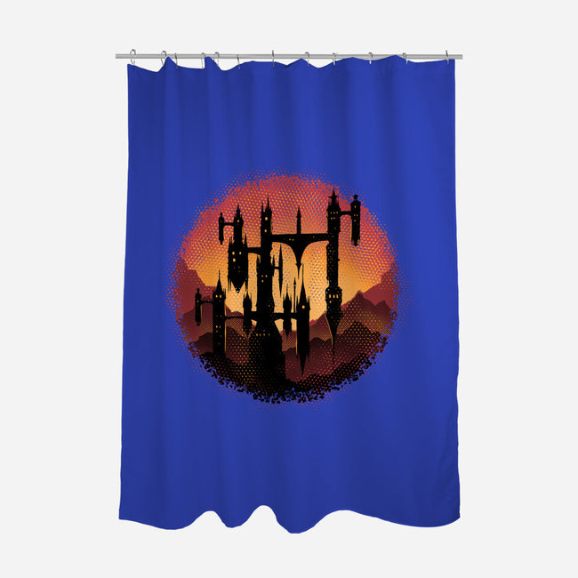 Castle Sunset-None-Polyester-Shower Curtain-glitchygorilla