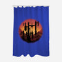 Castle Sunset-None-Polyester-Shower Curtain-glitchygorilla