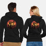 Castle Sunset-Unisex-Zip-Up-Sweatshirt-glitchygorilla