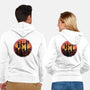 Castle Sunset-Unisex-Zip-Up-Sweatshirt-glitchygorilla