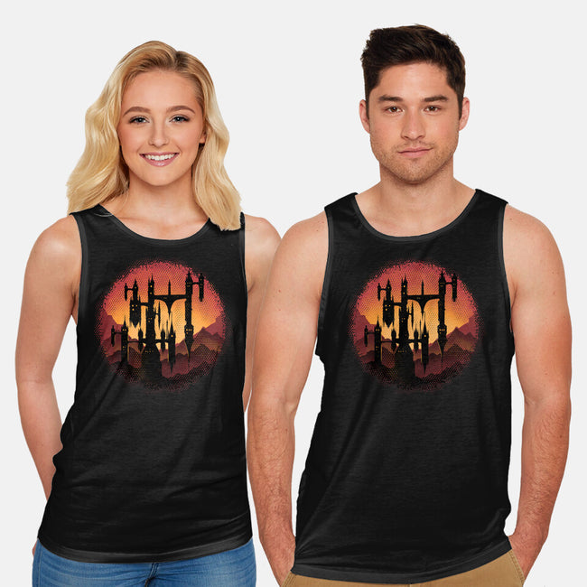 Castle Sunset-Unisex-Basic-Tank-glitchygorilla