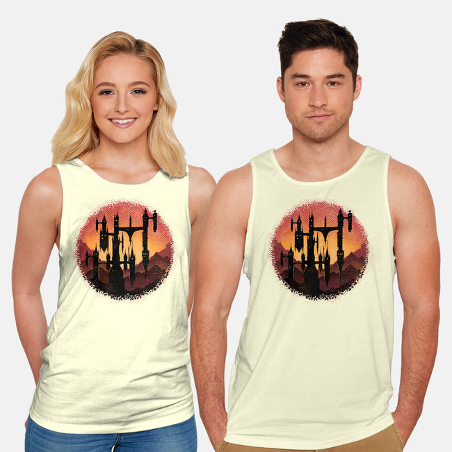 Castle Sunset-Unisex-Basic-Tank-glitchygorilla
