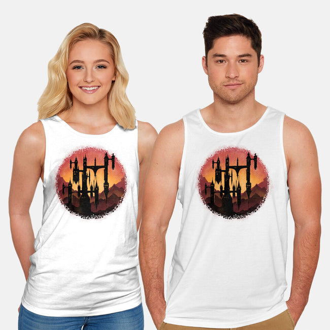 Castle Sunset-Unisex-Basic-Tank-glitchygorilla
