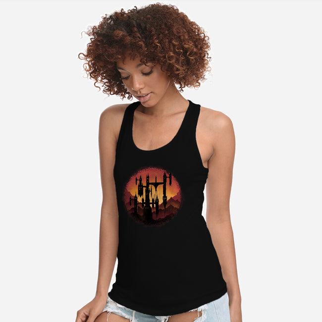 Castle Sunset-Womens-Racerback-Tank-glitchygorilla