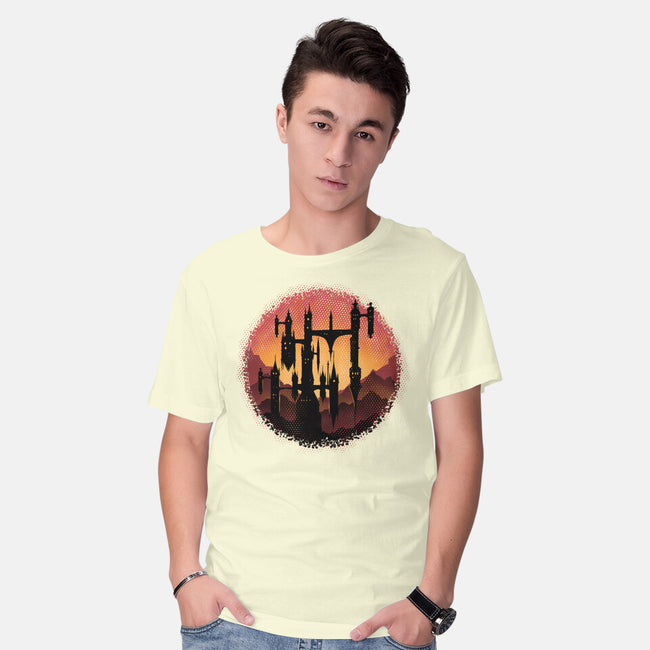 Castle Sunset-Mens-Basic-Tee-glitchygorilla