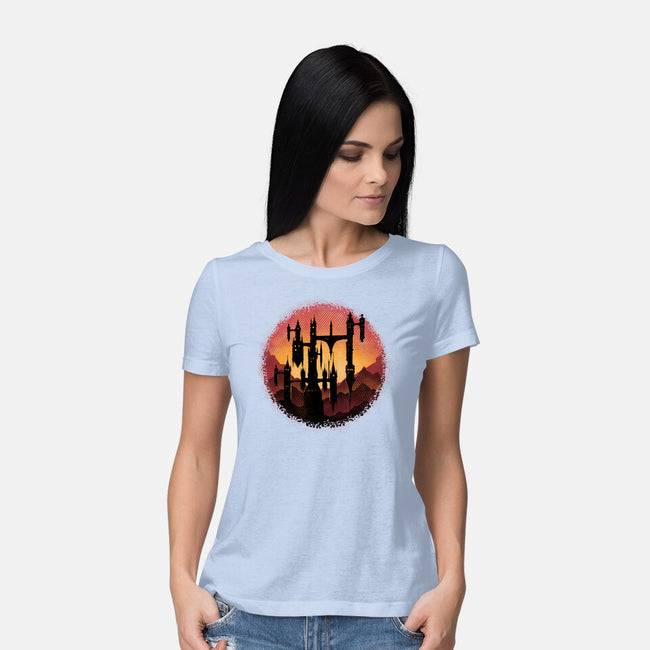 Castle Sunset-Womens-Basic-Tee-glitchygorilla