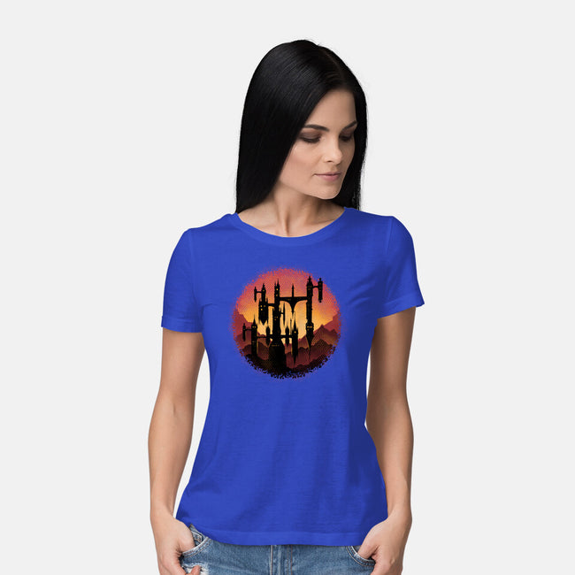 Castle Sunset-Womens-Basic-Tee-glitchygorilla
