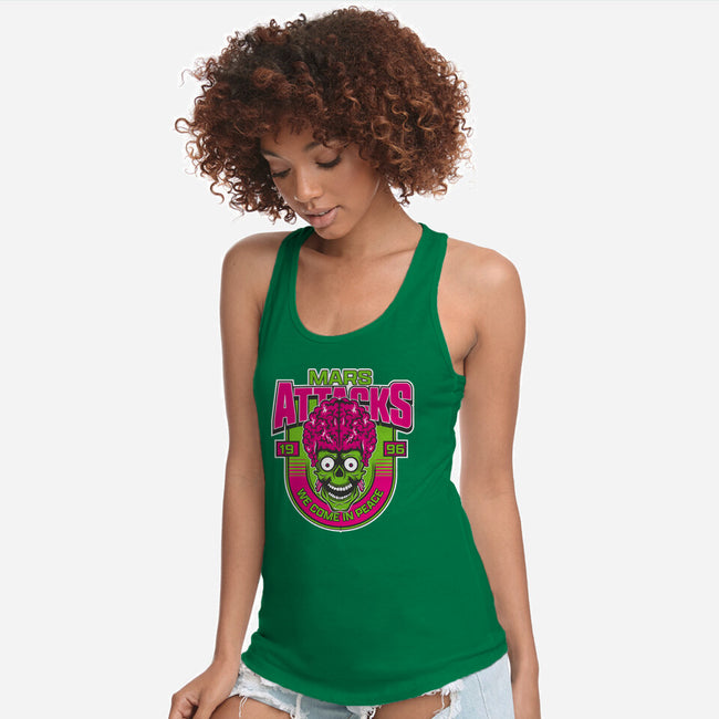 Mars Attacks We Come In Peace-Womens-Racerback-Tank-CarloJ1956