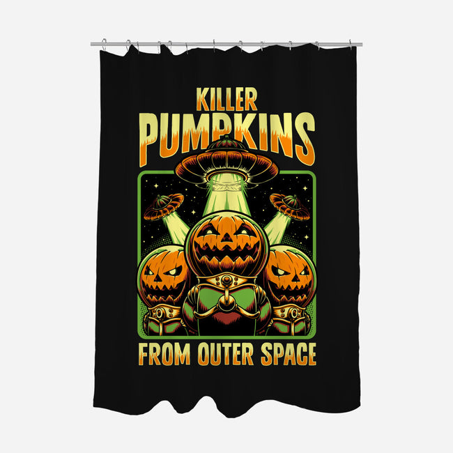 Halloween Pumpkin Space Movie-None-Polyester-Shower Curtain-Studio Mootant
