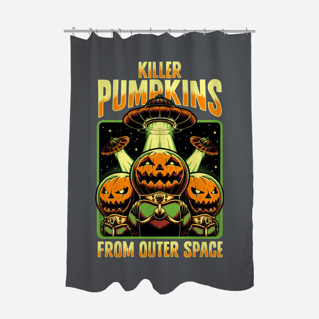 Halloween Pumpkin Space Movie-None-Polyester-Shower Curtain-Studio Mootant